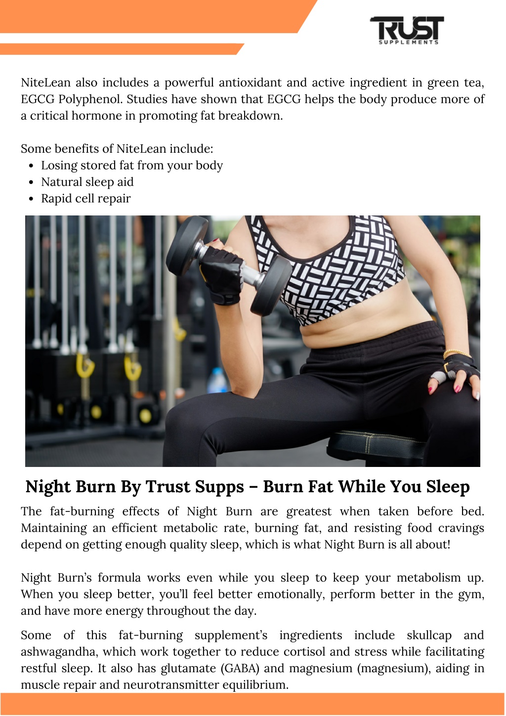 Trust Supplements Night Burn Boost Metabolism, Burn Fat & Improves
