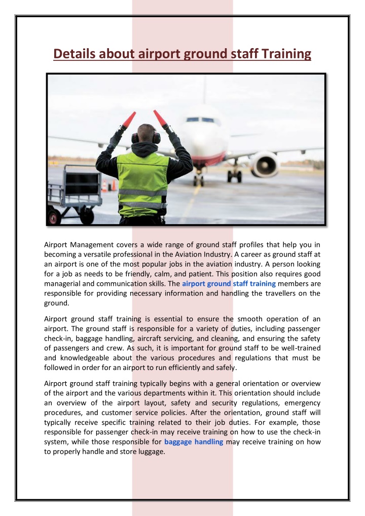 PPT - Details about airport ground staff Training PowerPoint ...