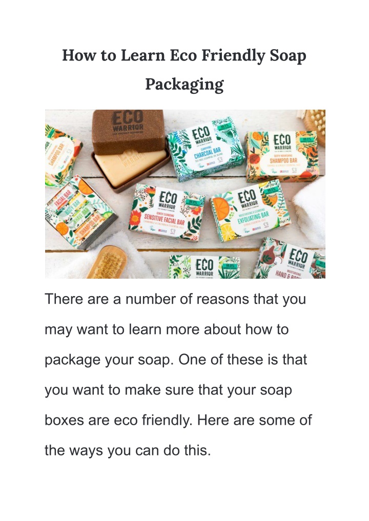 PPT How to Learn Eco Friendly Soap Packaging PowerPoint Presentation