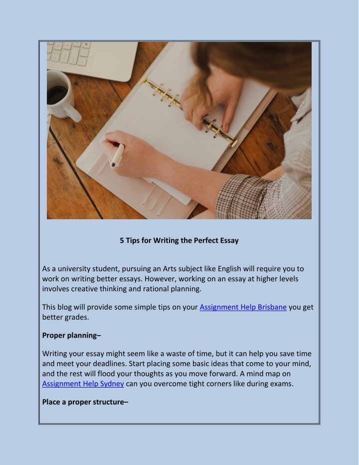 tips on writing the perfect essay