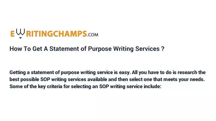 statement of purpose writing services