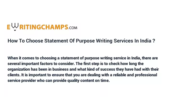 statement of purpose writing services in india