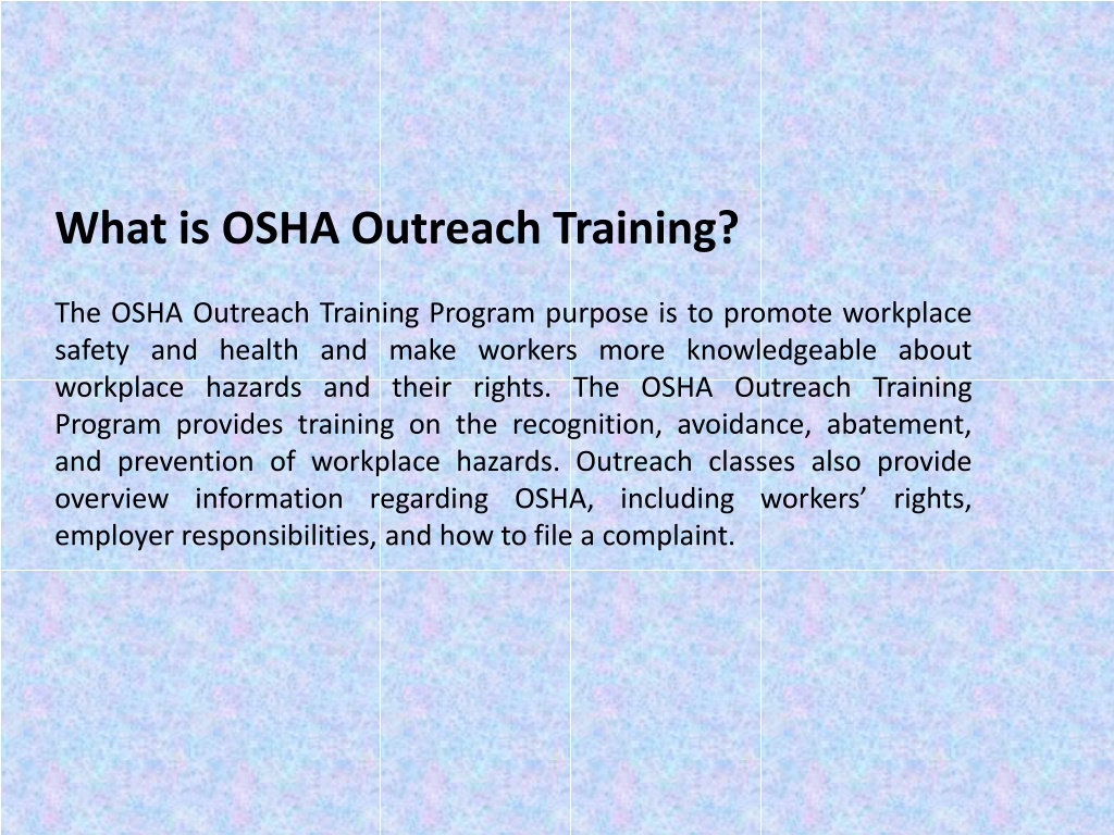 PPT - OSHA 30 Online Training Courses PowerPoint Presentation, Free ...