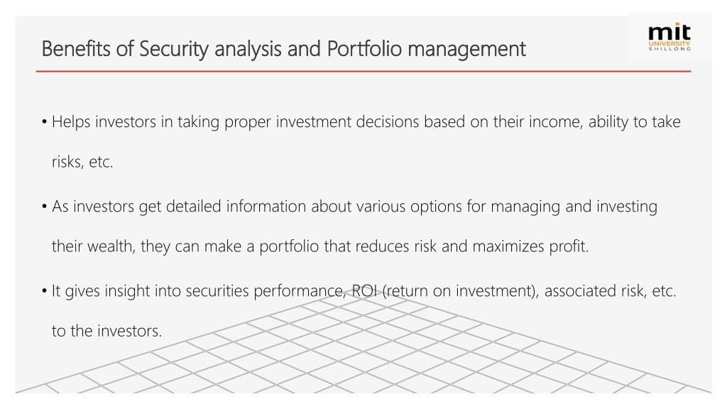 case study on security analysis and portfolio management