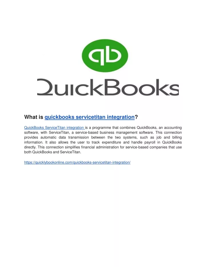 PPT What is quickbooks servicetitan integration PowerPoint