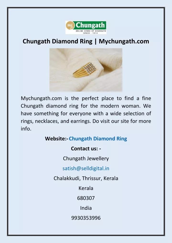 PPT - Chungath Diamond Ring | Mychungath.com PowerPoint Presentation ...