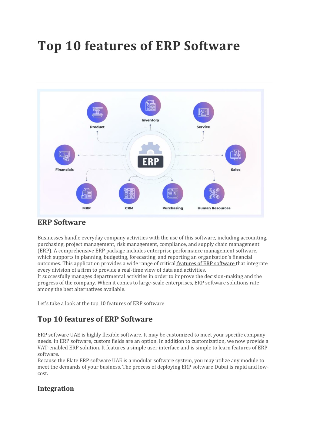 PPT - Top 10 features of ERP Software PowerPoint Presentation, free ...