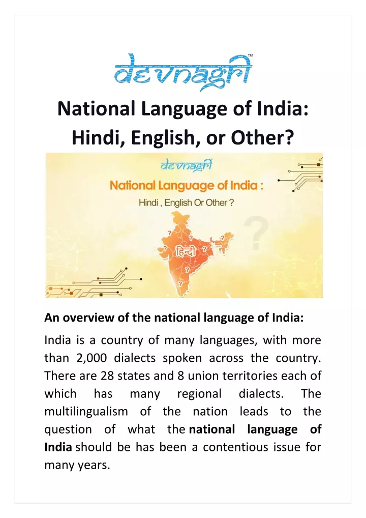 Ppt National Language Of India Hindi English Or Other Powerpoint Presentation Id11902390 1879