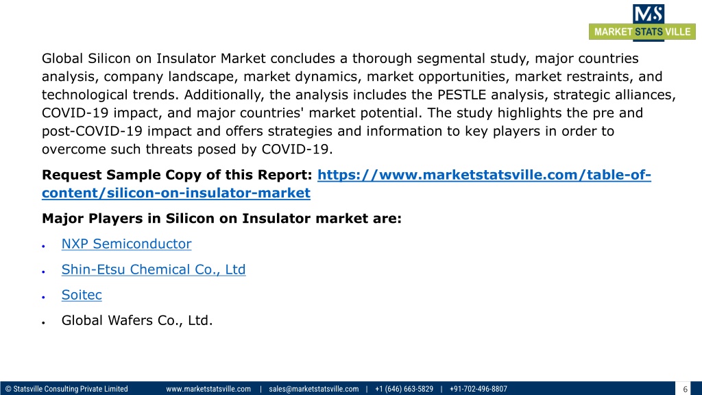 PPT - Silicon on Insulator Market to be worth US$ 5,946.2 million by ...