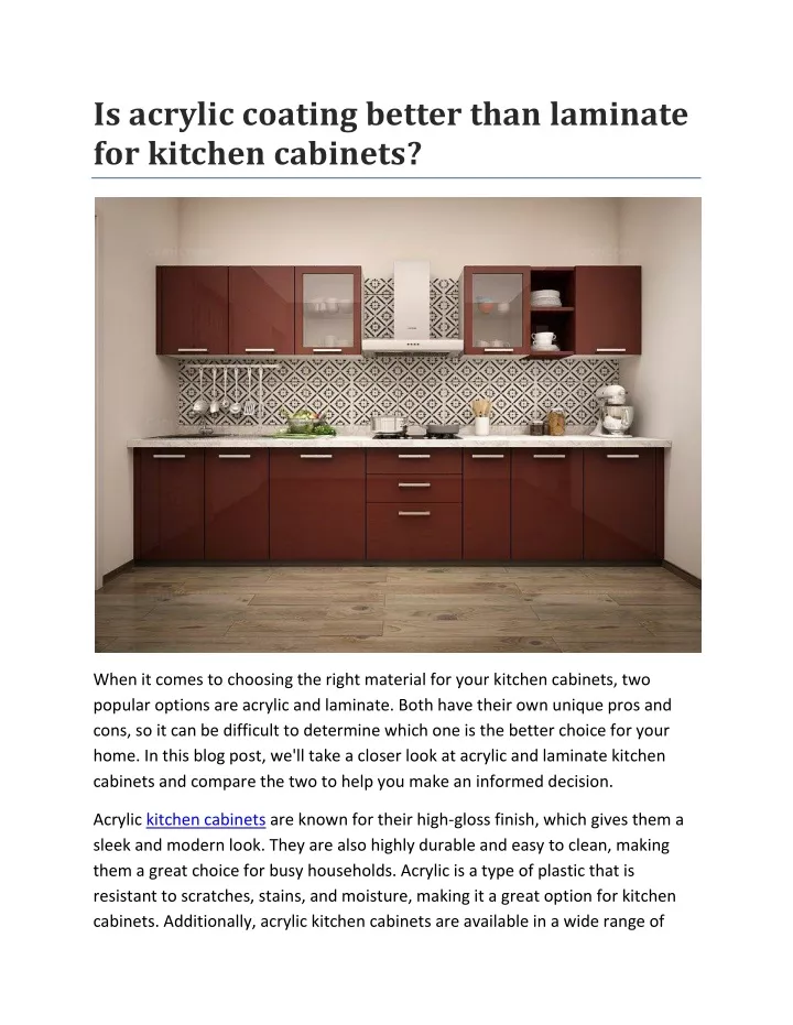 PPT Is acrylic coating better than laminate for kitchen