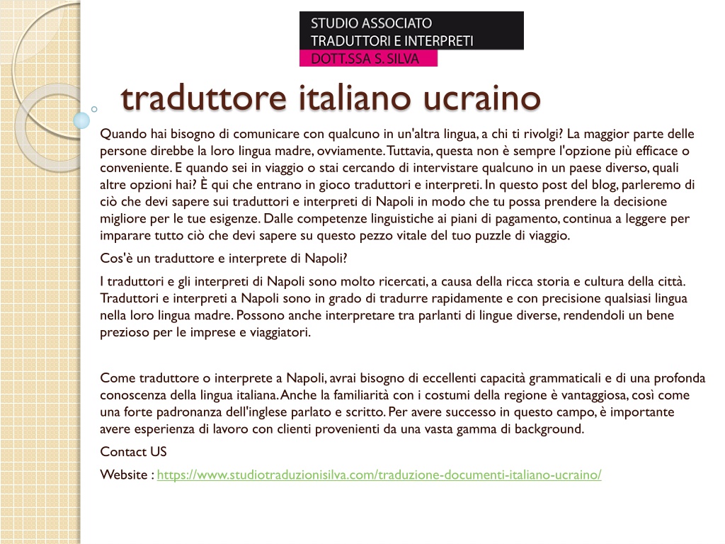 Ppt Traduttore Italiano Ucraino Powerpoint Presentation Free Download Id11905764 2940