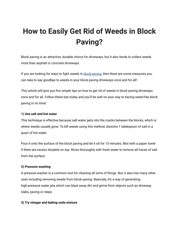 PPT How to Easily Get Rid of Weeds in Block Paving_ (1) PowerPoint Presentation ID11906324