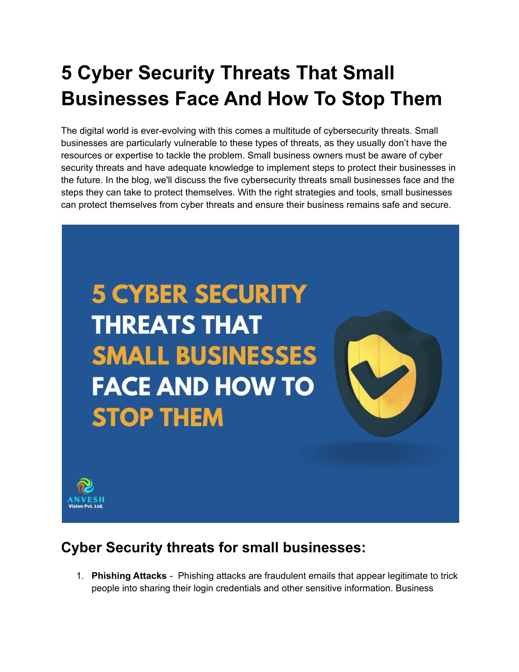 PPT - 5 Cyber Security Threats That Small Businesses Face And How To ...