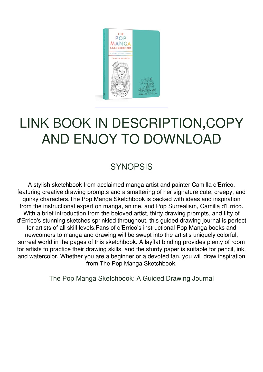 PPT [EBOOK] ((DOWNLOAD)) The Pop Manga Sketchbook A Guided Drawing Journal PowerPoint