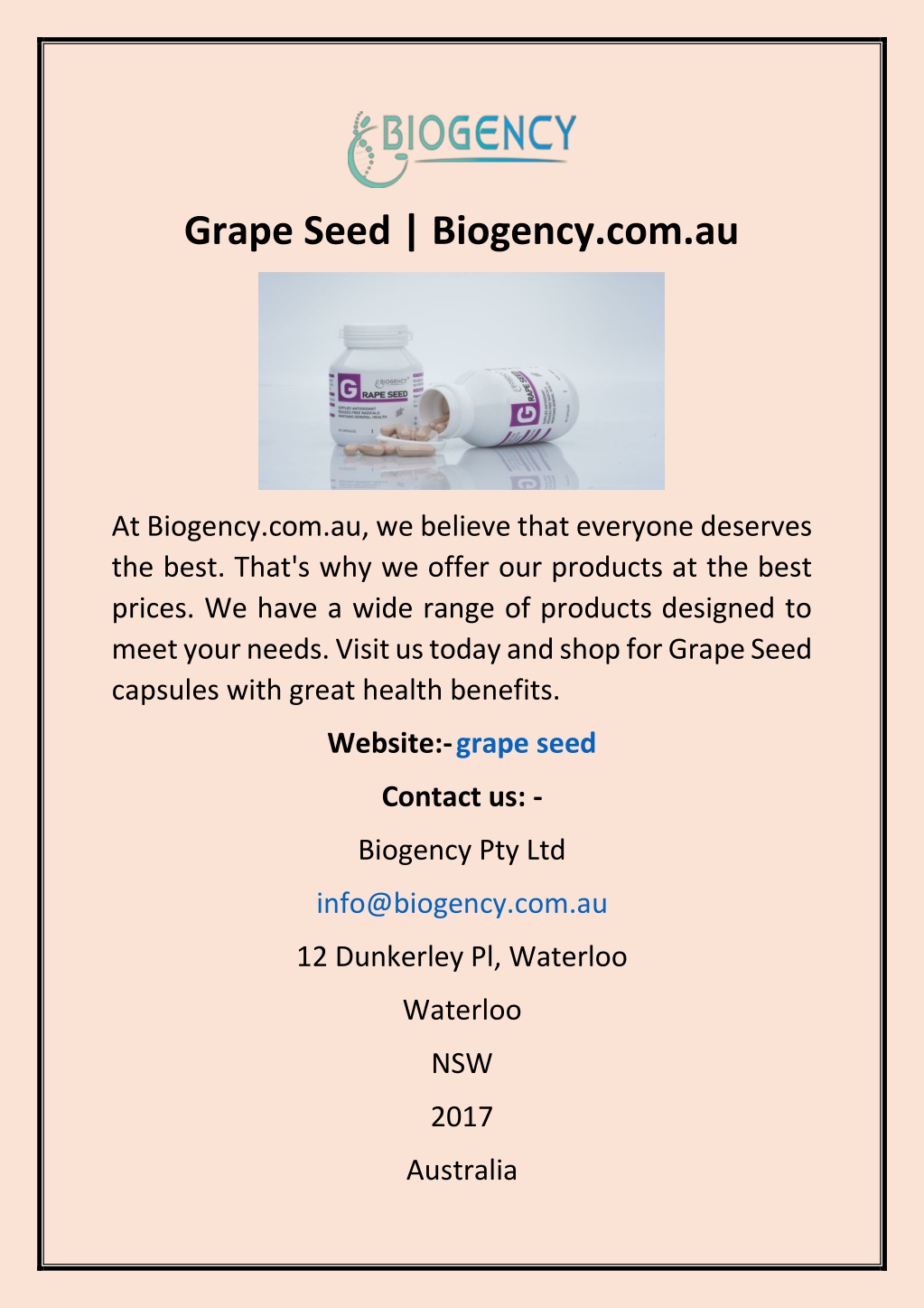 PPT - Grape Seed | Biogency.com.au PowerPoint Presentation, Free ...