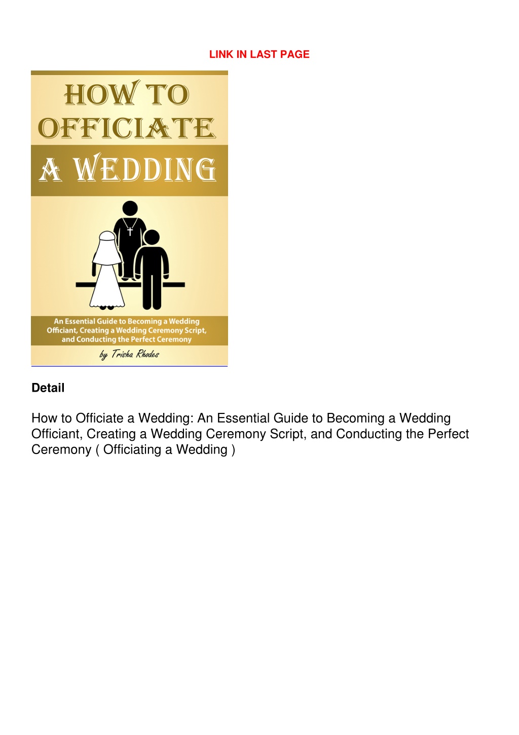 PPT - (PDF/DOWNLOAD) How to Officiate a Wedding: An Essential Guide to ...