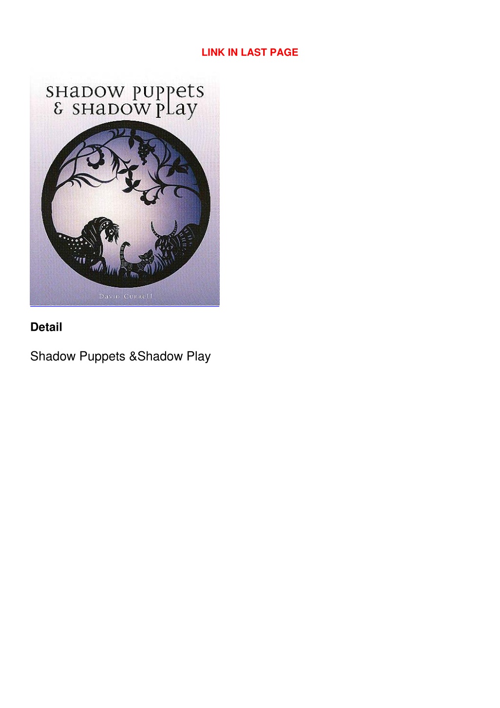 PPT - PDF/READ Shadow Puppets & Shadow Play PowerPoint Presentation ...
