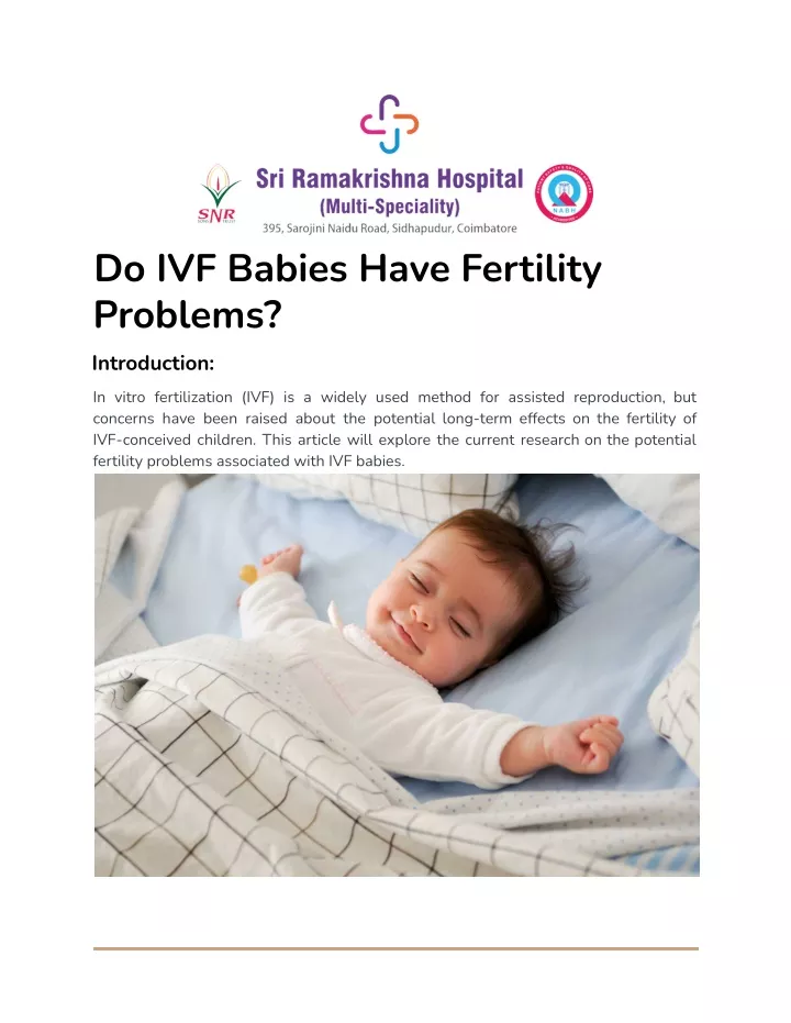 Do Ivf Babies Have More Issues