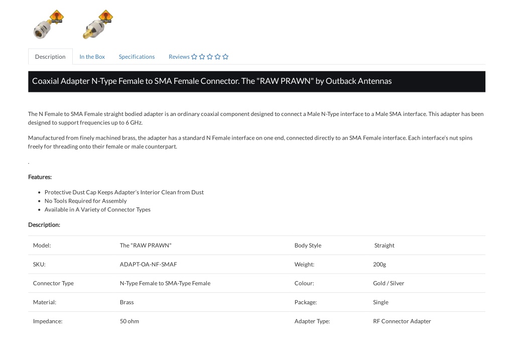 PPT - Buy Adapter Coaxial N Type Female To Sma Female Converter Online ...