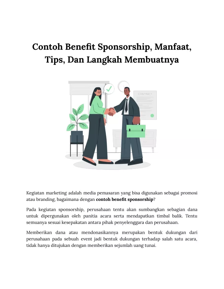 PPT - Contoh Benefit Sponsorship, Manfaat, Tips, Dan Langkah Membuatnya ...