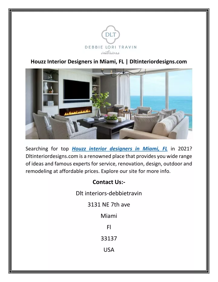 PPT - Houzz Interior Designers in Miami, FL | Dltinteriordesigns.com