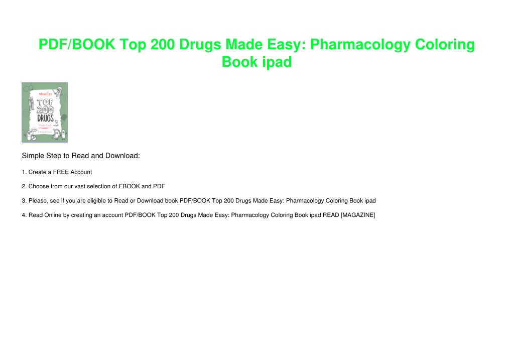 PPT PDF/BOOK Top 200 Drugs Made Easy Pharmacology Coloring Book ipad