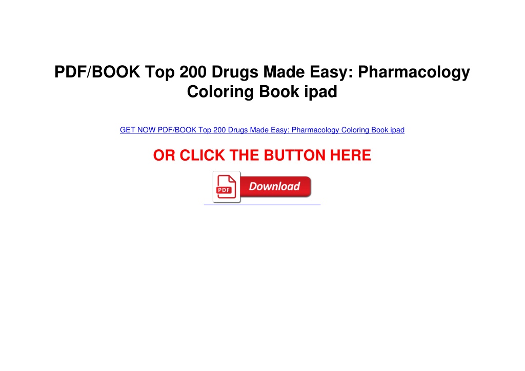 PPT PDF/BOOK Top 200 Drugs Made Easy Pharmacology Coloring Book ipad