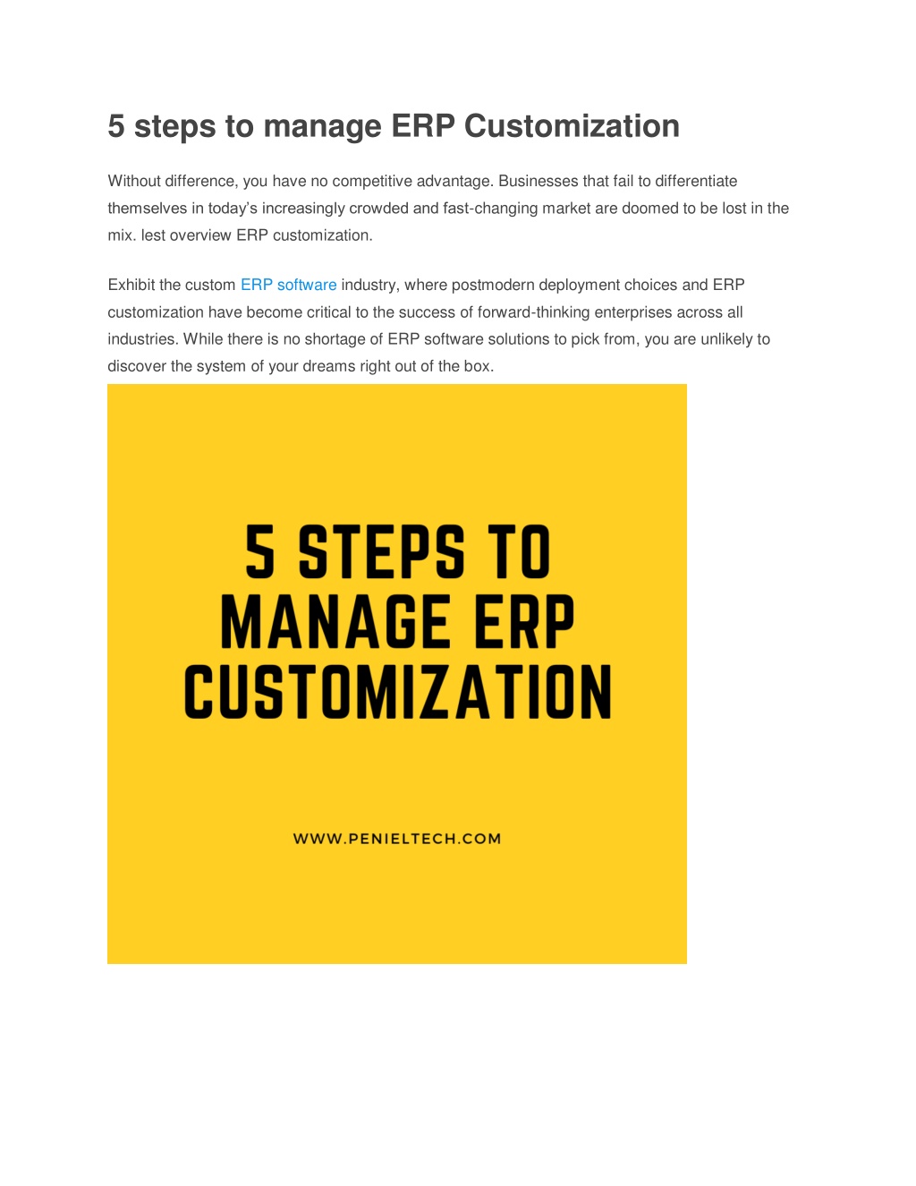 PPT - 5 Steps To Manage ERP Customization - Penieltech PowerPoint ...