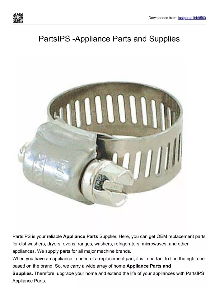 PPT Appliance Parts and Supplies PartsIPS PowerPoint Presentation