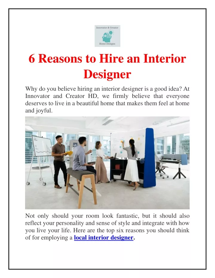 PPT - 6 Reasons to Hire an Interior Designer PowerPoint Presentation ...