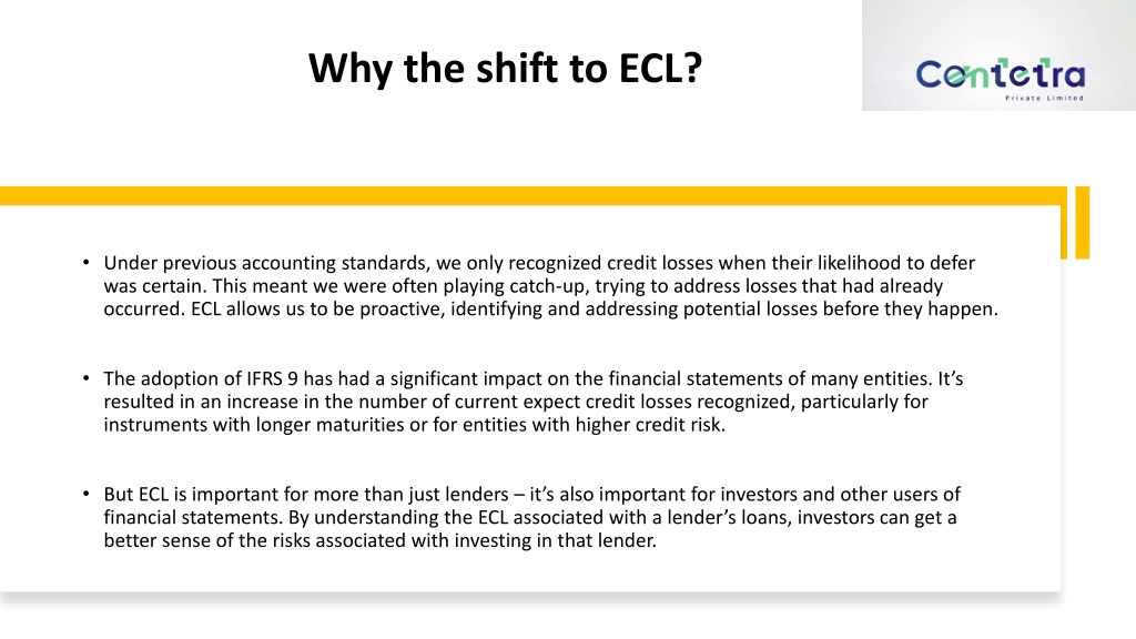 ecl presentation in financial statements