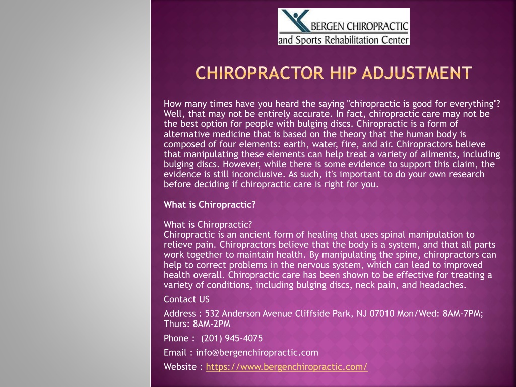 PPT Chiropractor Hip Adjustment PowerPoint Presentation, free