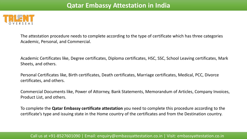 Ppt Know The Process Of Qatar Embassy Attestation In India Powerpoint