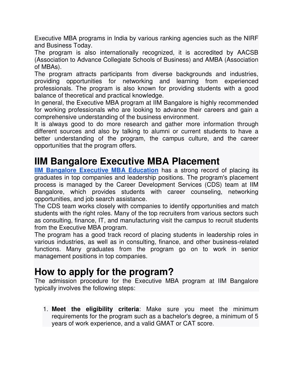 PPT - IIM Bangalore Executive MBA Admission 2023 PowerPoint ...