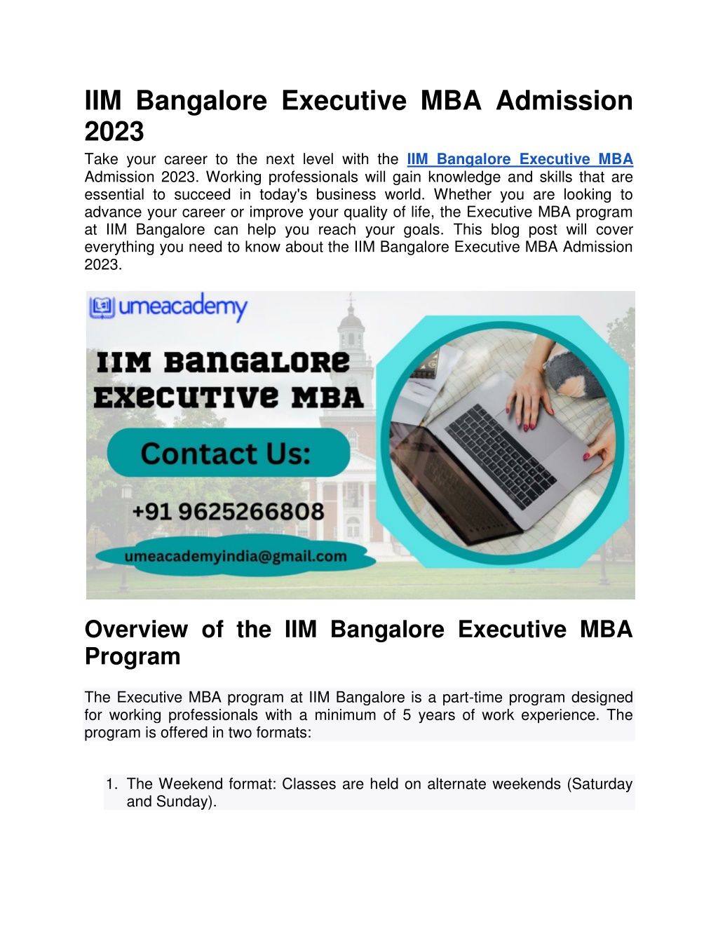 PPT - IIM Bangalore Executive MBA Admission 2023 PowerPoint ...