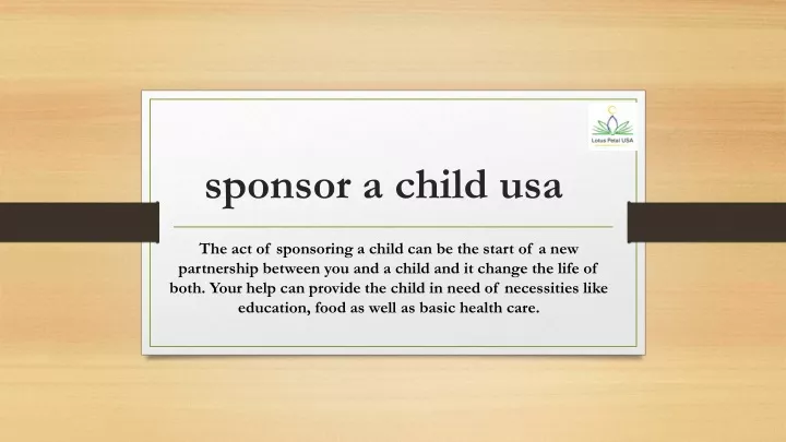 PPT - sponsor a child usa PowerPoint Presentation, free download - ID ...