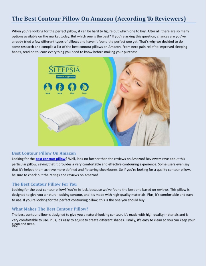 PPT The Best Contour Pillow On Amazon (According To Reviewers