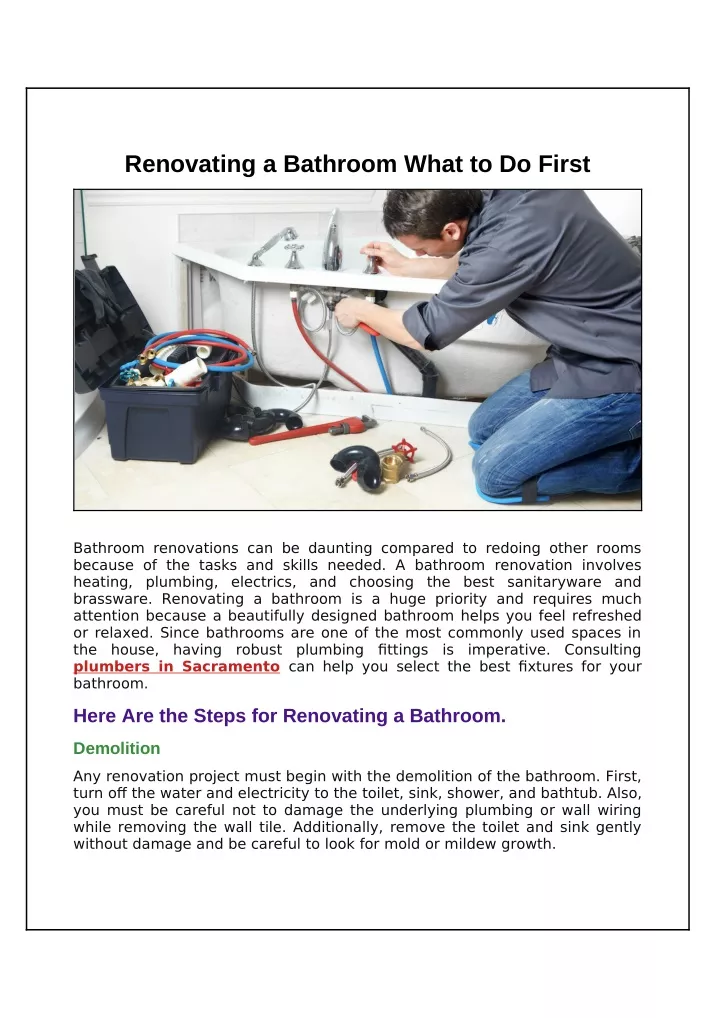 Ppt What Do You Do First When Renovating A Bathroom Powerpoint Presentation Id11916456 3307