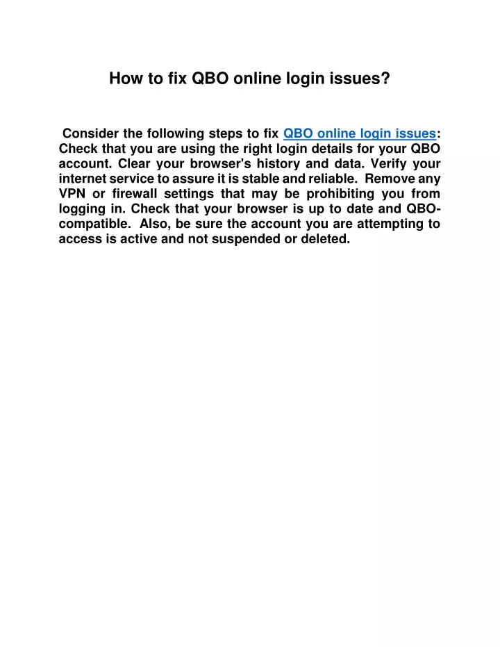 PPT How to fix QBO online login issues PowerPoint Presentation Free