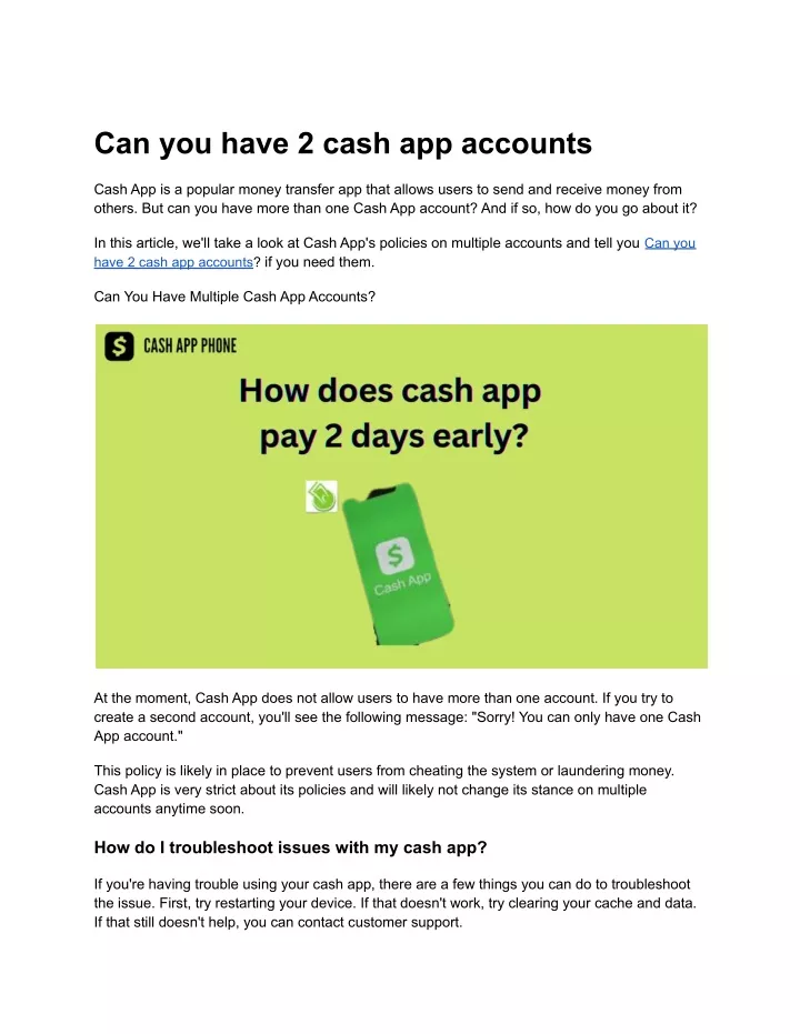 PPT Can You Have 2 Cash App Accounts PowerPoint Presentation Free 