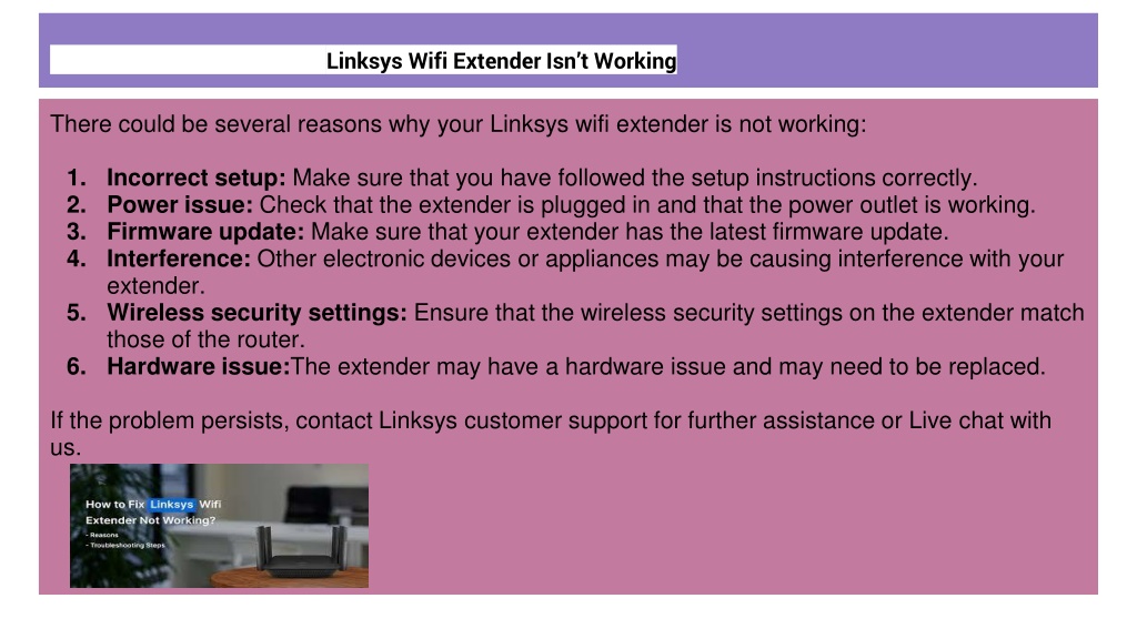 PPT Linksys Wifi Extender Isn’t Working PowerPoint Presentation, free download ID11917400