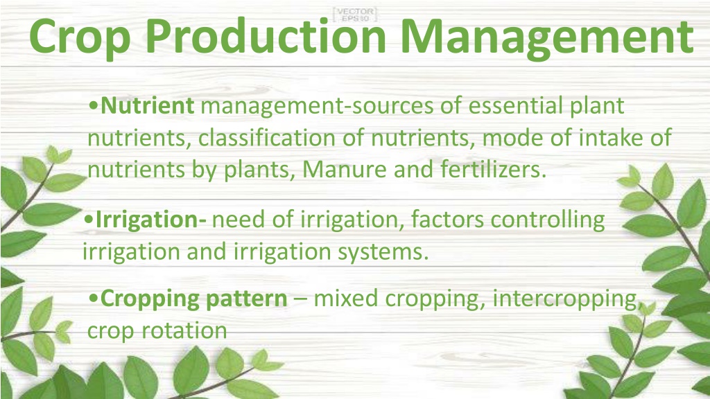 PPT - Class 9th science improvement in crop yield PowerPoint ...