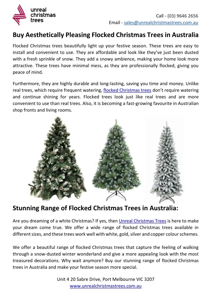 PPT Buy Aesthetically Pleasing Flocked Christmas Trees in Australia