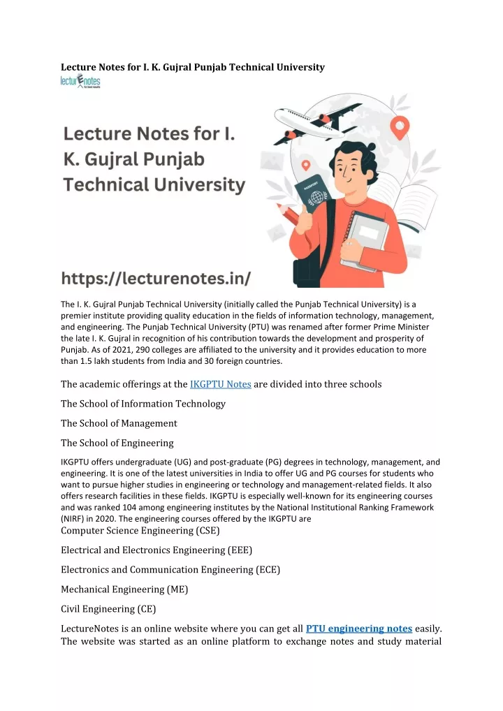 PPT - The I.k. Gujral Punjab Technical University Lecture Notes ...