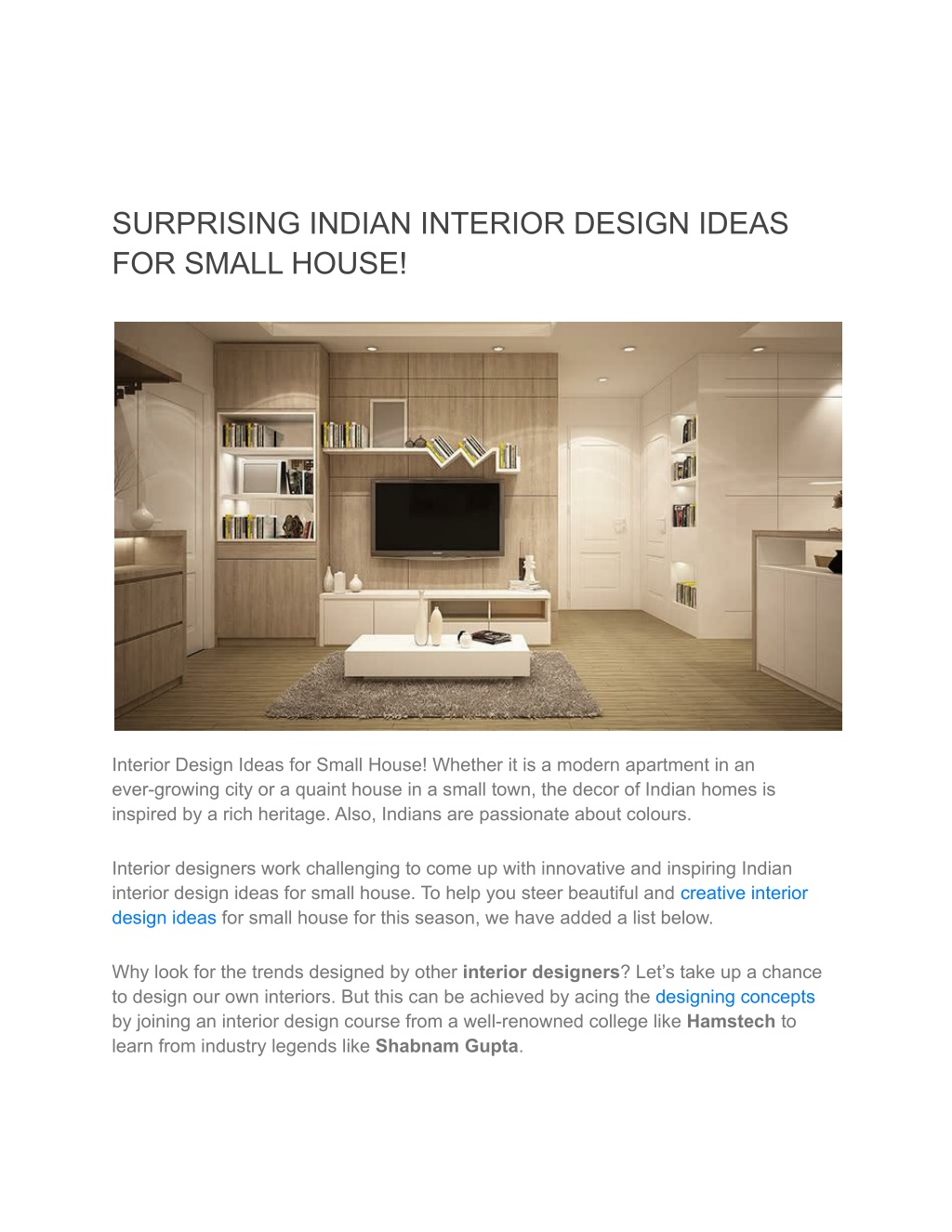 PPT - SURPRISING INDIAN INTERIOR DESIGN IDEAS FOR SMALL HOUSE ...