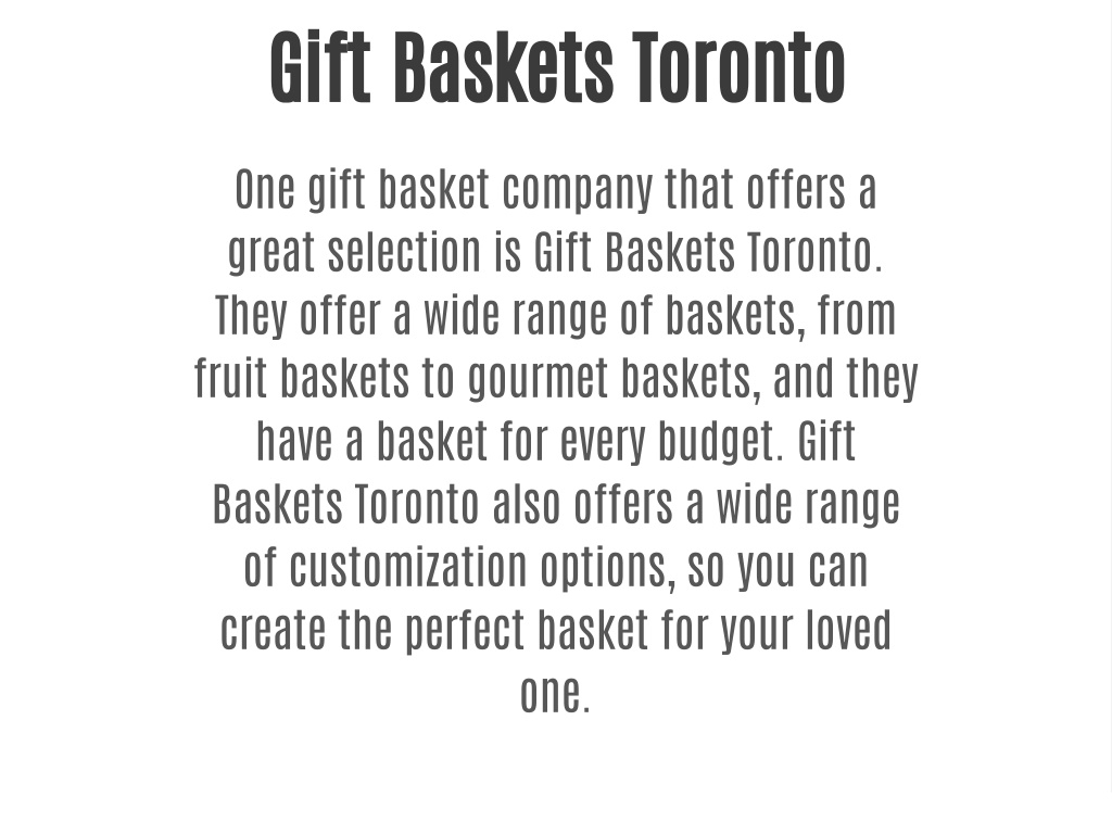 PPT Gift Baskets Toronto PowerPoint Presentation, free download ID
