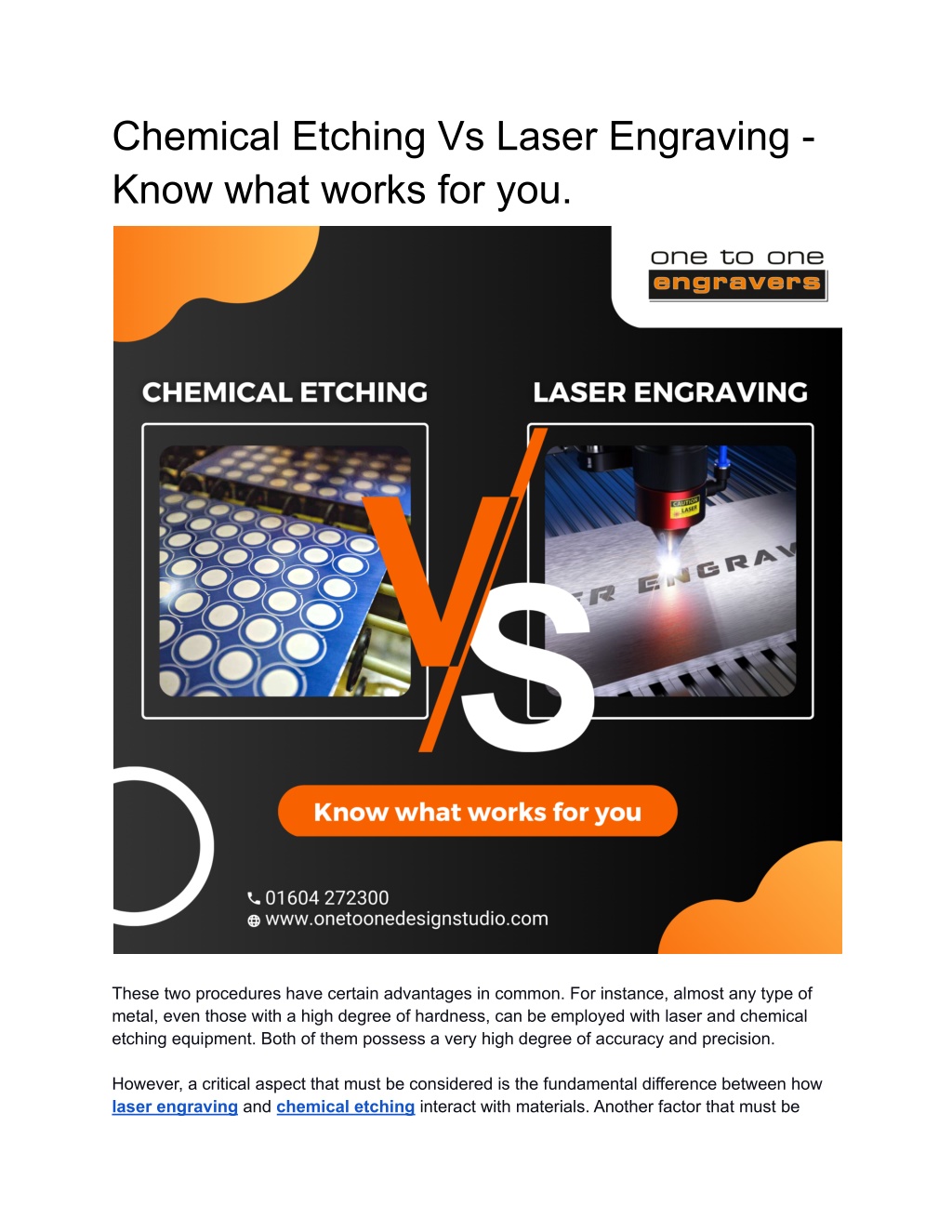 PPT Chemical Etching Vs Laser Engraving Know what works for you