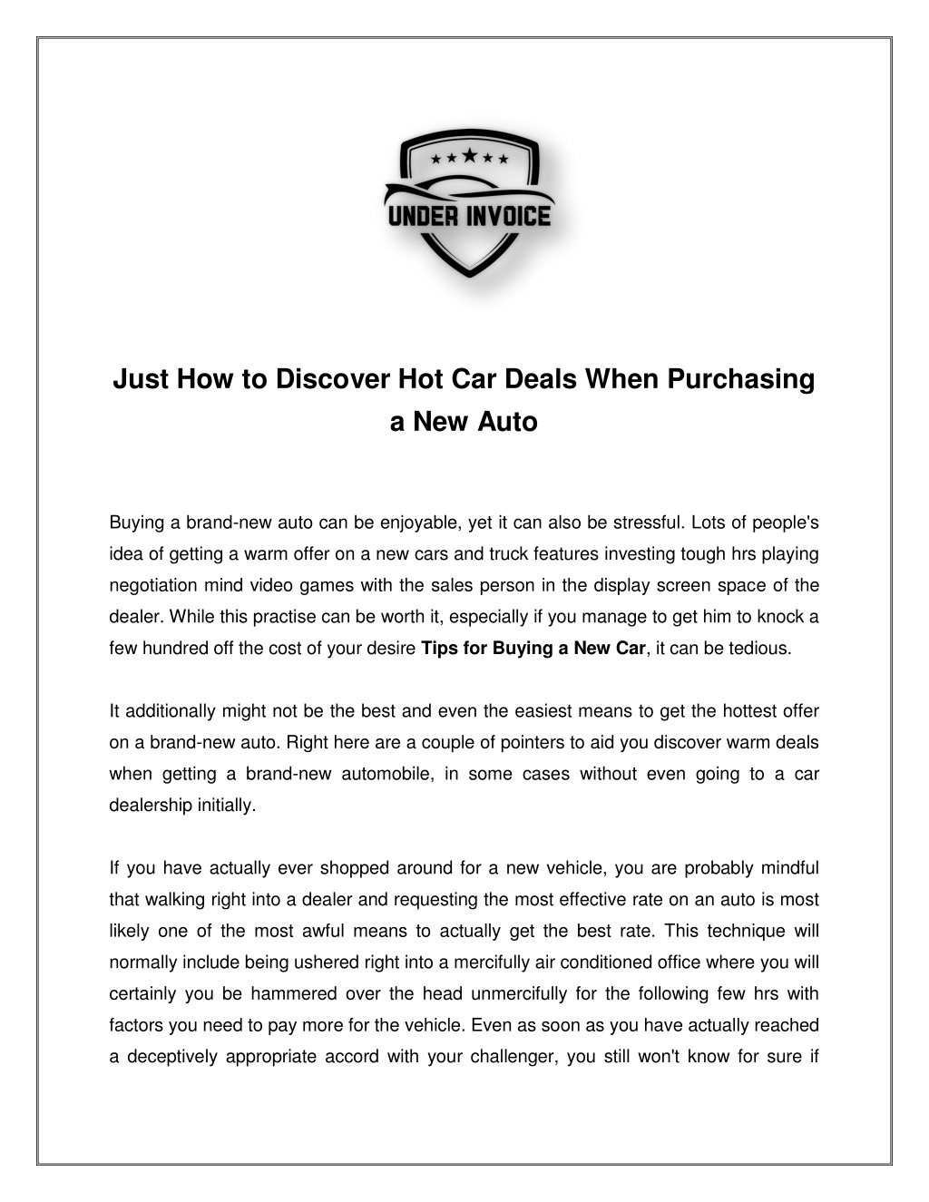 Ppt Buying New Car Get A Great Car Deal Tips Powerpoint Presentation Id 4671