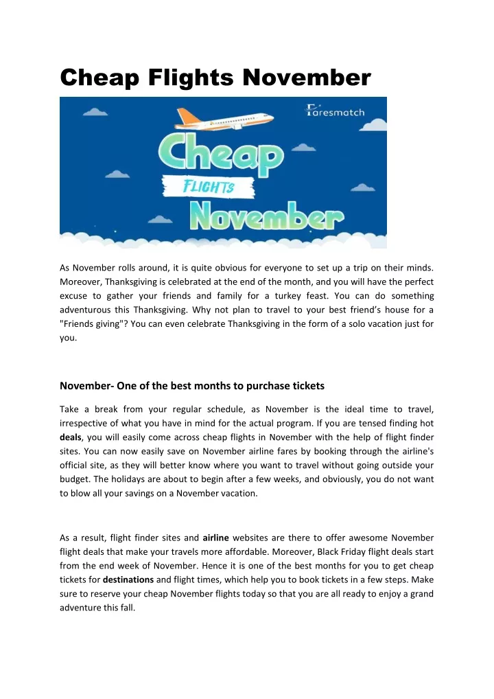 PPT Cheap Flights November PowerPoint Presentation, free download