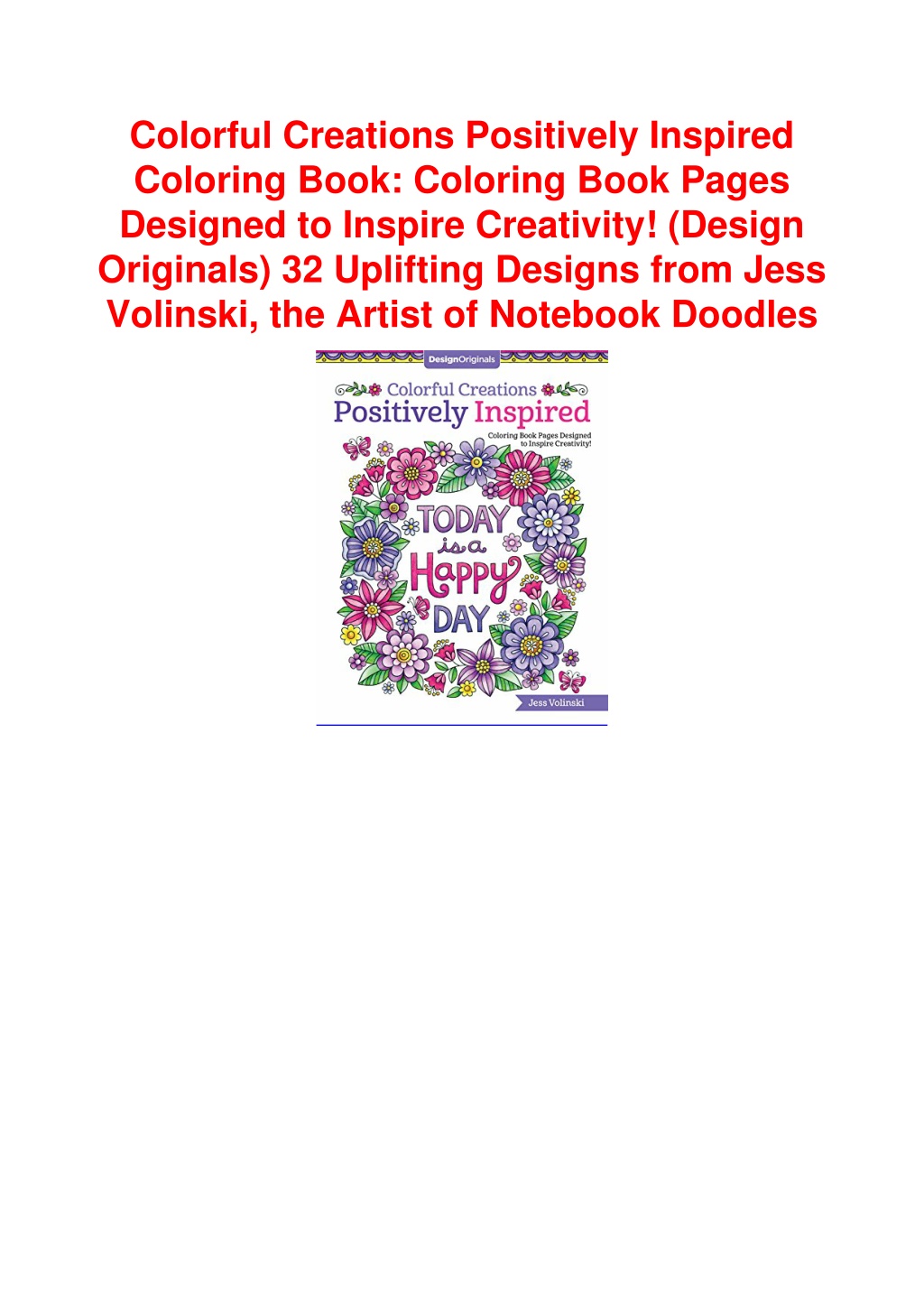 PPT - PDF/READ Colorful Creations Positively Inspired Coloring Book ...